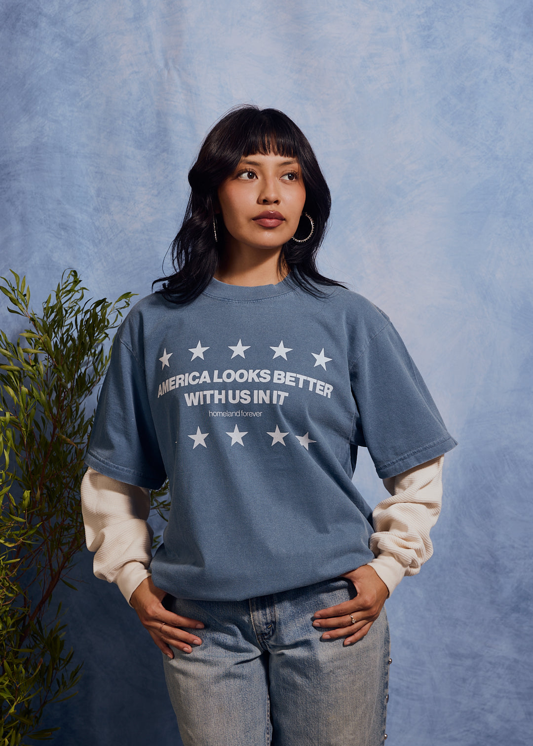 American Denim Thermal Tee